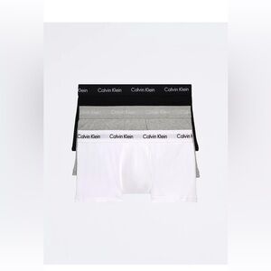 Calvin Klein Men's Underwear‎ Trunks 3 Pack Cotton White/Blk/Gry, XXL